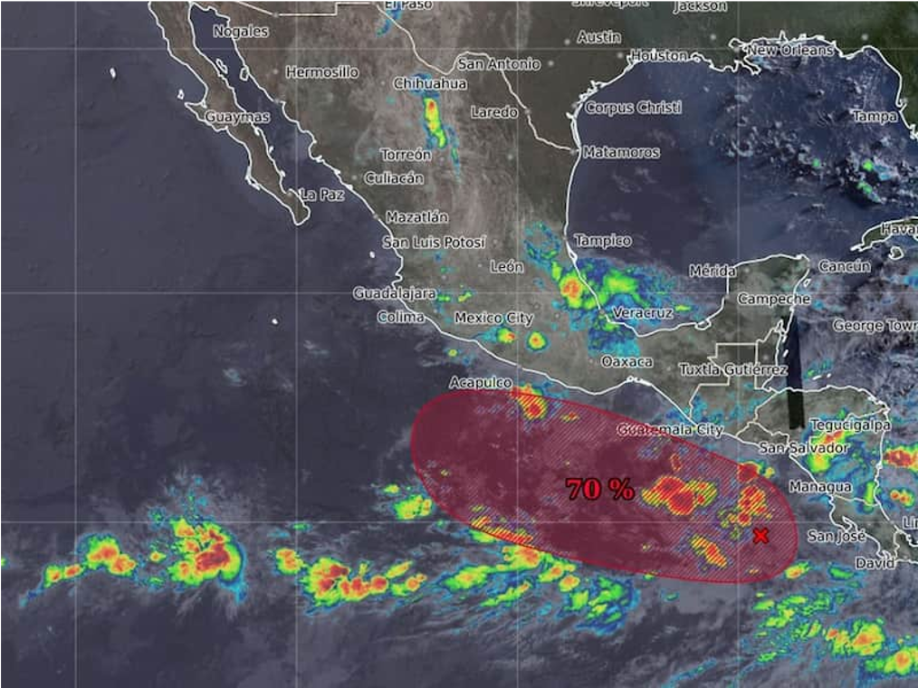 SMN monitorea zona de baja presión con potencial ciclónico cerca de México