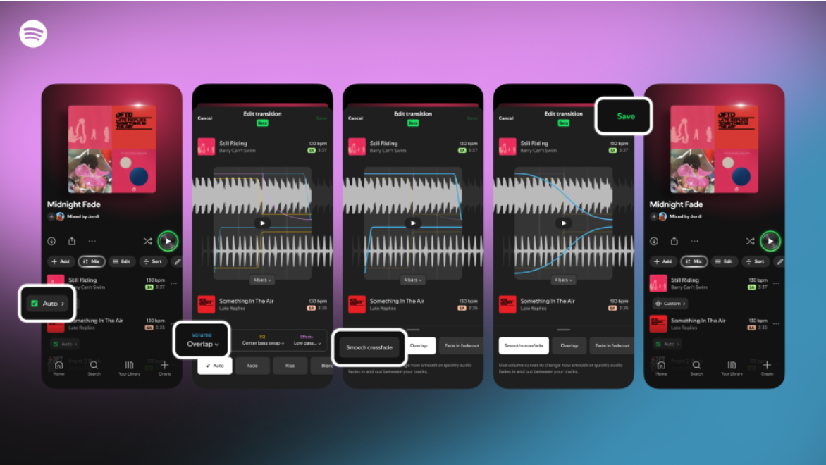 Spotify lanza nueva función para personalizar transiciones en tus playlists